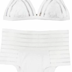 Beach Bunny Sheer Addiction Triangle Top In White Bikinis