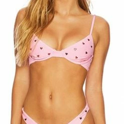 Beach Riot Island Heart Bikini Bottom In Pink