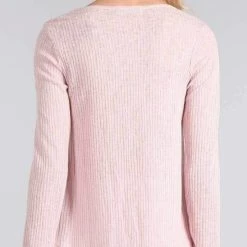 Chris And Carol Apparel Chris And Carol Knit Sweater With Chiffon Detail In Pink 1601066T Bikinis