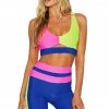Beach Riot Mila Top In Electric Beach Colorblock Bikinis