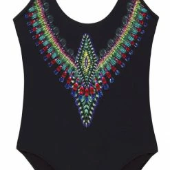 PilyQ Nile Embroidered Farrah One Piece Swimsuit