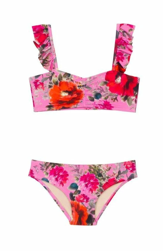 Bikinis PQ Swim Girls Desert Rose Flutter Bikini Set 4 Bikinis PQ Swim Girls Desert Rose Flutter Bikini Set
