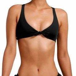 Vitamin A EcoLux Lou Bikini Top In Black Swimsuits