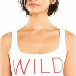 Wildfox "Wild" Bikini Crop Top In White Bikinis