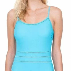 One Piece Swimsuits Gottex Finesse Round Neck Tank One Piece Swimsuit