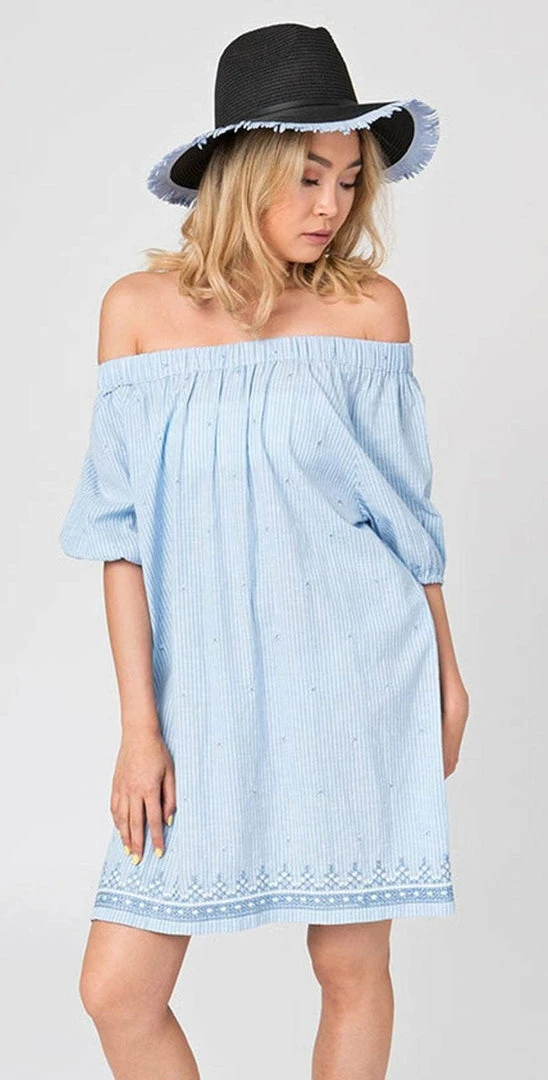 Resort Wear Pia Rossini Caprice Bardot Dress 3 Resort Wear Pia Rossini Caprice Bardot Dress