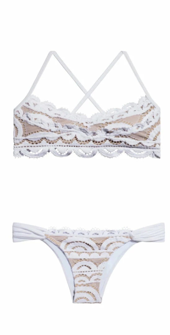 PQ Swim Water Lily Lace Full Bottom In White Bikinis 6 PQ Swim Water Lily Lace Full Bottom In White Bikinis