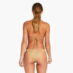 Vitamin A Gia Triangle Top- Golden Glow Metallic Swimsuits