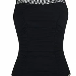 One Piece Swimsuits Sunflair Garden Dots Mastectomy One Piece Swimsuit In Black 22360