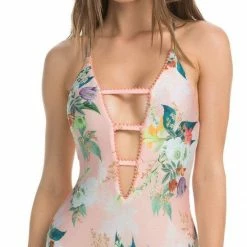 Isabella Rose Blossoms One Piece In Pink Floral 4731084-MUL One Piece Swimsuits