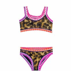 PQ Swim Girls Jungle Sporty Rainbow Embroidered Bikini