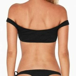L*Space L Space Ziggy Pucker Up Top In Black PKZGT18-BLK Bikinis