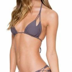 Luli Fama Cosita Buena Open Side Bottom In Piedra Gris Bikinis