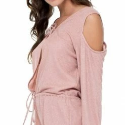 Luli Fama Sabor Romper In Rose Silver Resort Wear