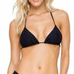 Luli Fama El Carnaval Scrunch Side Bikini Bottom In Black Bikinis