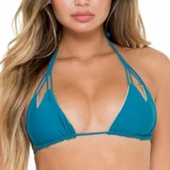 Luli Fama Cosita Buena Knotted Triangle Bikini Top In Exuma Bikinis