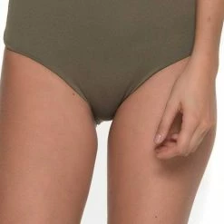 Malai Must Fishbone High Waist Bottom In Army Green B00371-ARMY 8 Malai Must Fishbone High Waist Bottom In Army Green B00371-ARMY