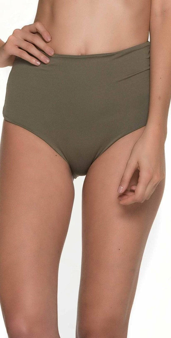 Malai Must Fishbone High Waist Bottom In Army Green B00371-ARMY 5 Malai Must Fishbone High Waist Bottom In Army Green B00371-ARMY