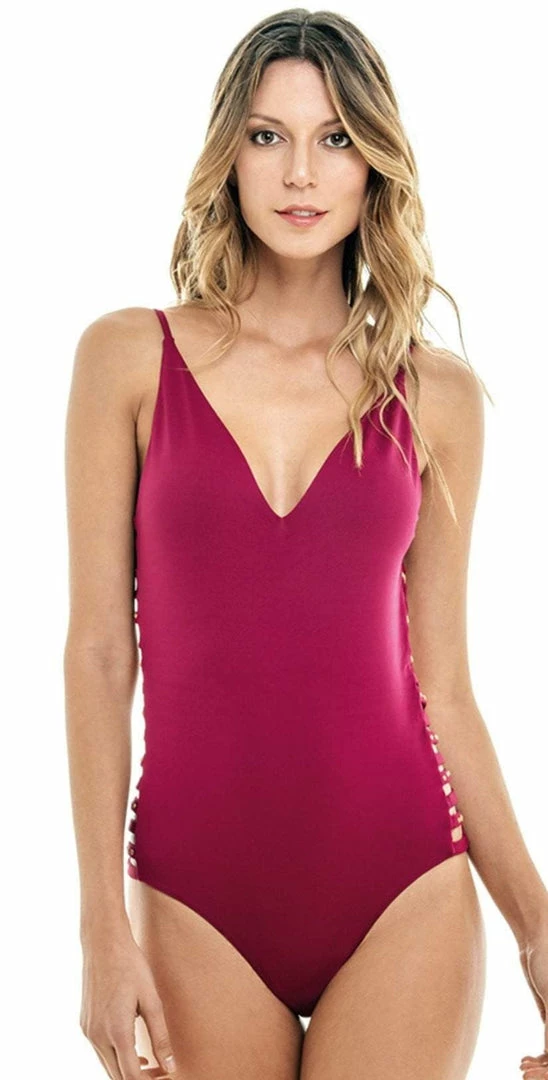 MIlonga Side Cut Out One Piece In Wine 068 One Piece Swimsuits 3 MIlonga Side Cut Out One Piece In Wine 068 One Piece Swimsuits