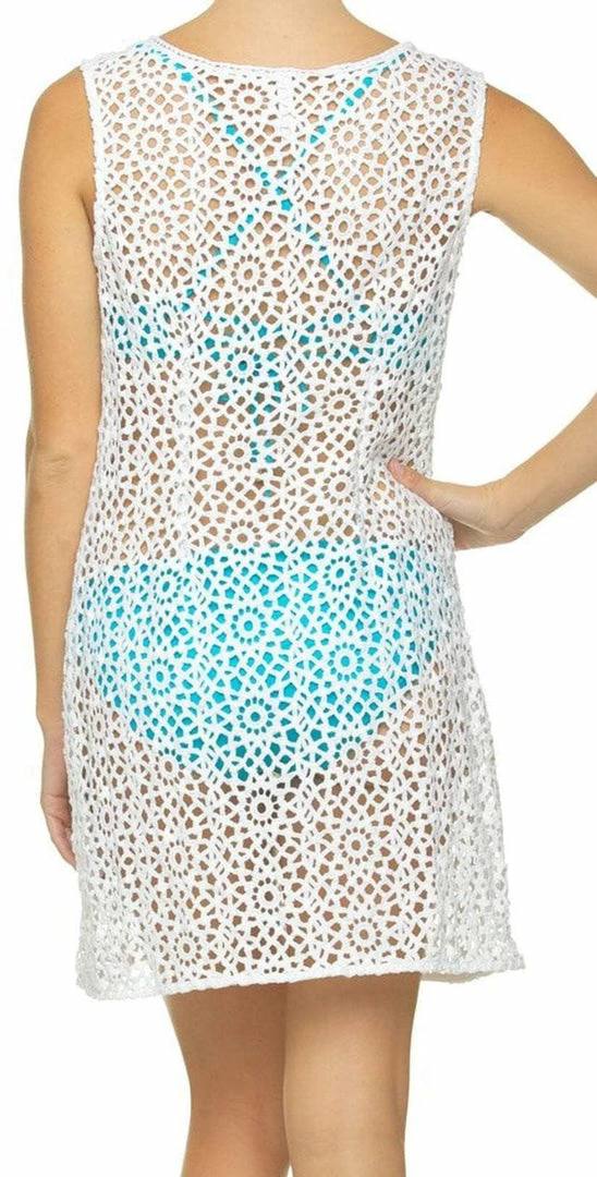 Resort Wear Helen Jon Sleeveless Dress In White HJ10-0732 WTS 4 Resort Wear Helen Jon Sleeveless Dress In White HJ10-0732 WTS