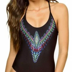PilyQ Nile Embroidered Farrah One Piece Swimsuit