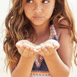 PilyQ Kids Sparkle Denim Embroidered One Piece Swimsuit 7 PilyQ Kids Sparkle Denim Embroidered One Piece Swimsuit