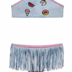 PilyQ Light Sparkle High Neck Fringe Kids Bikini Set 5 PilyQ Light Sparkle High Neck Fringe Kids Bikini Set