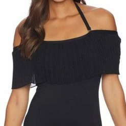 Luxe By Lisa Vogel Luxe Aphrodite Plisse (Please Say) Ruffle One Piece Swimsuit