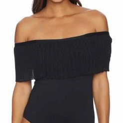 Luxe By Lisa Vogel Luxe Aphrodite Plisse (Please Say) Ruffle One Piece Swimsuit
