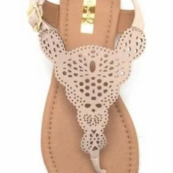 Qupid Shoes Archer Cut Out Sandal In Nude ARCHER-207X NUDE