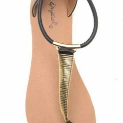 Qupid Shoes Athena Thong Sandal ATHENA-1044AXX BLACK Footwear