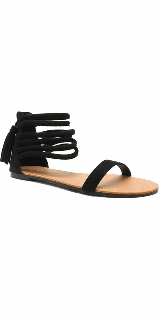 Footwear Qupid Shoes Archer Sandal In Black ARCHER-166 Black 3 Footwear Qupid Shoes Archer Sandal In Black ARCHER-166 Black
