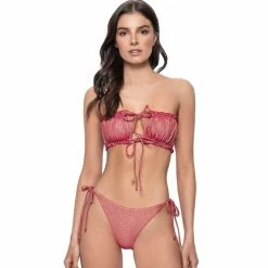PQ Swim Remi Ruched Bandeau Top In Arcadia Bikinis