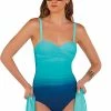 Roidal Brasil Megan Bandeau Underwire One Piece In Blue Ombre 409/08 One Piece Swimsuits