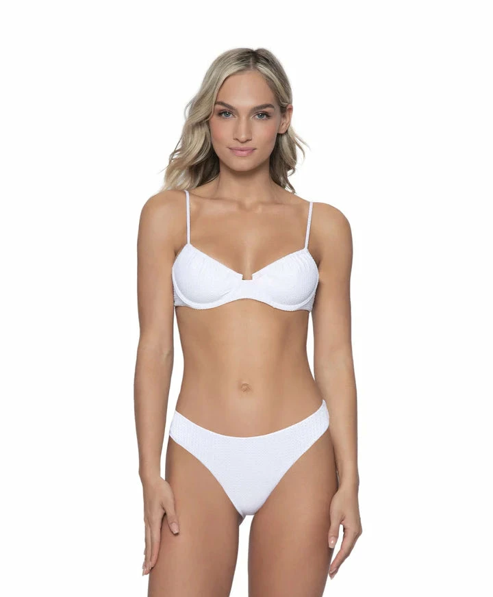 PQ Swim Basic Ruched Bottoms In Sail White 4 PQ Swim Basic Ruched Bottoms In Sail White