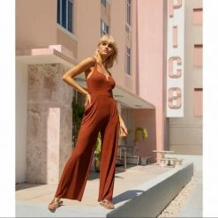 L Space Selena Jumpsuit In Tobacco Pants