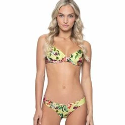 PQ Swim Reversible Basic Ruched Bottoms In Summer Hibiscus Bikinis