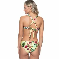 PQ Swim Reversible Basic Ruched Bottoms In Summer Hibiscus Bikinis