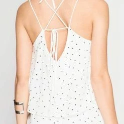 She + Sky Sleeveless Woven Polka Dot Romper SL5137 Bikinis