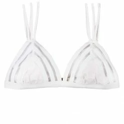 Beach Bunny Sheer Addiction Triangle Top In White Bikinis
