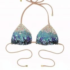 Beach Bunny Ariel Triangle Bikini Top In Mermaid Ombre