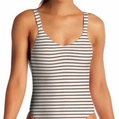 Vitamin A Leah One Piece Bodysuit In Coco Marin Stripe 76M MSD