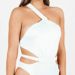 One Piece Swimsuits Akalia Swimwear Venus White One Piece Swimsuit AK001C