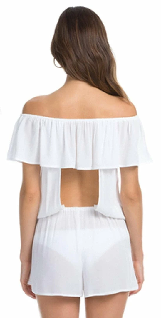 Resort Wear Isabella Rose Besties Ruffle Romper In White 4054884-WHT 4 Resort Wear Isabella Rose Besties Ruffle Romper In White 4054884-WHT