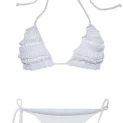 Chloe Rose Bloom Bikini Set In White Bikinis